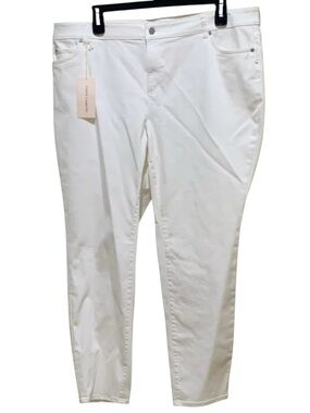 Vince Camuto Plus Size Skinny Jeans Women's 22W Ultra White High Rise Belt Loops